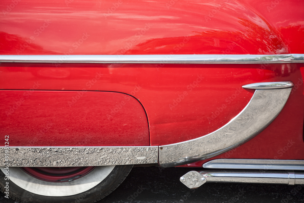 Naklejka premium Side detail of a US vintage car