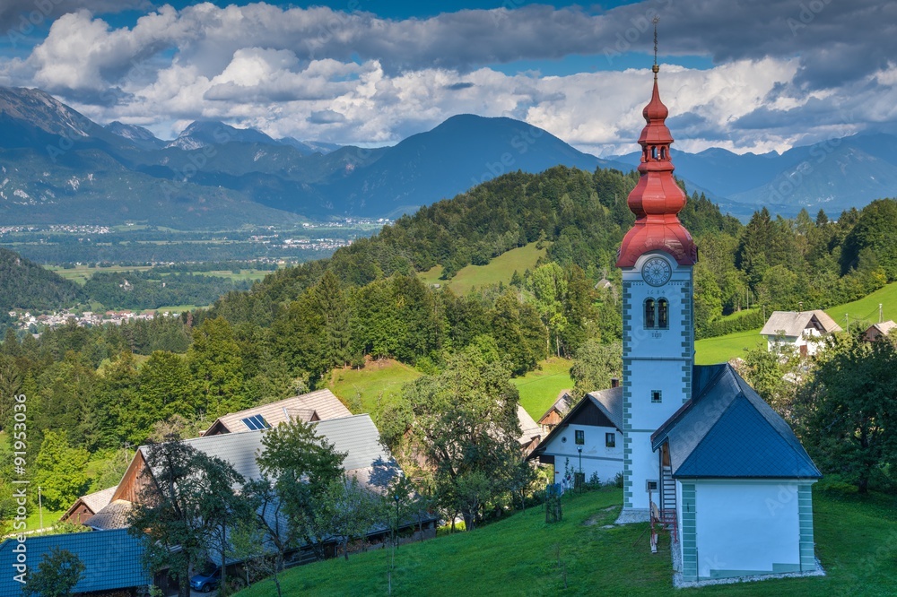 Fototapeta premium Old Church on the hill