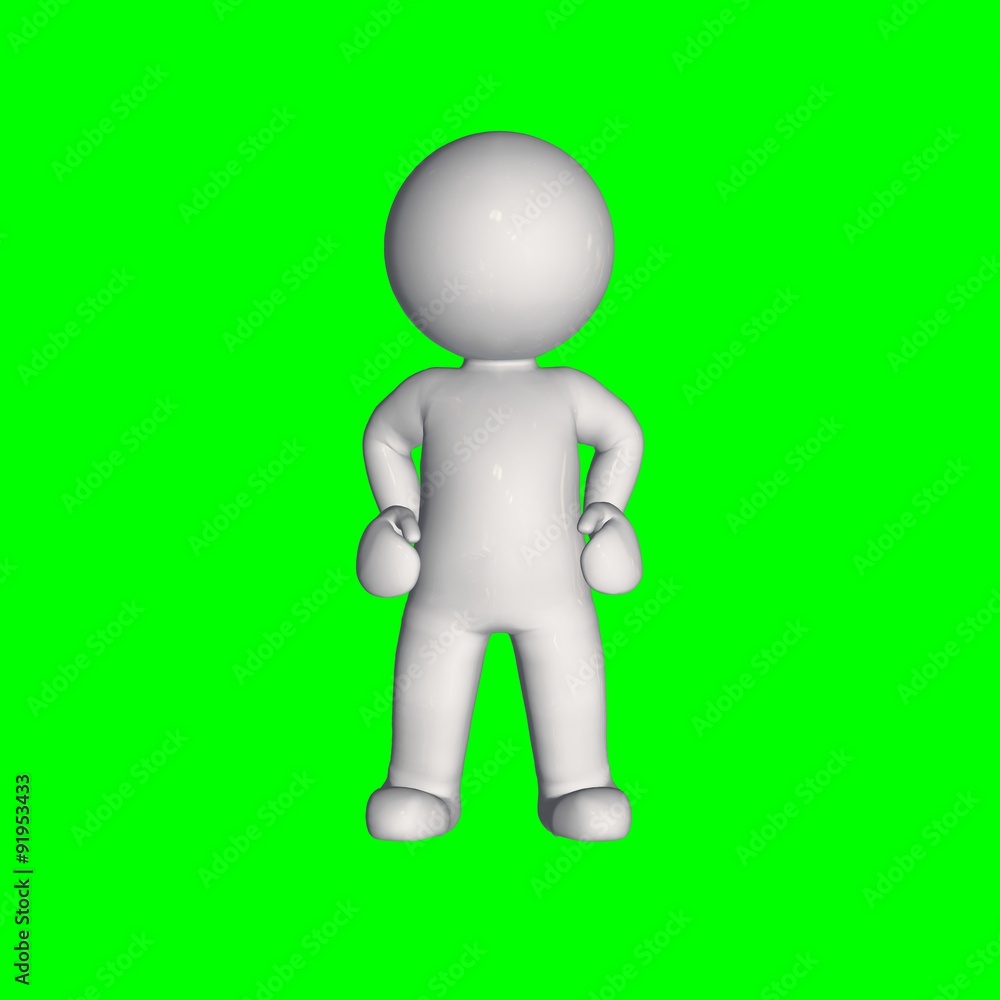3D people - stand 5 - green screen 3D people - stand 5 - green screen
