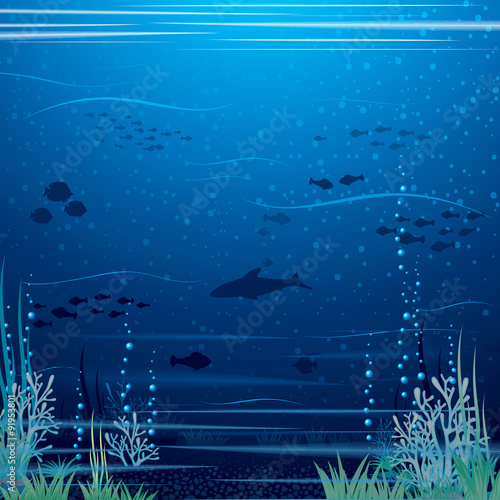 Beautiful Underwater Landscape. Vector Art