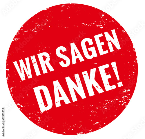 Wir sagen danke Stempel rot