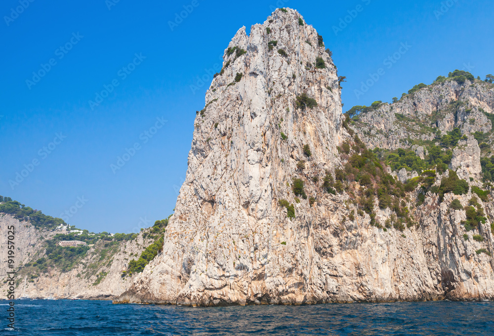Fototapeta premium Coastal landscape with rocks of Capri island