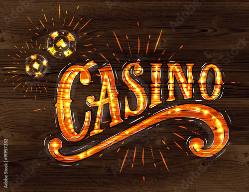 Casino sign wood