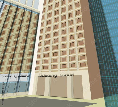 Facade,building exterior vector architecture background
