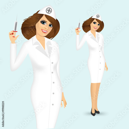 friendly nurse with syringe