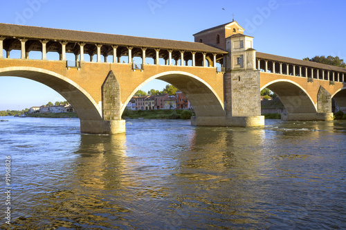 Pavia: the covered bridge. Color image