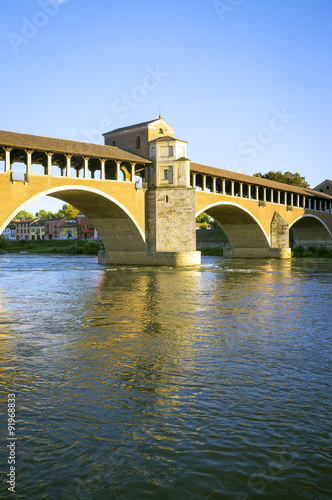Pavia: the covered bridge. Color image © stefanopez
