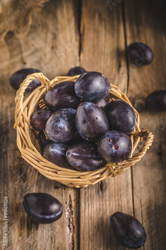 Wallpaper Mural Freshly picked and washed plums Torontodigital.ca