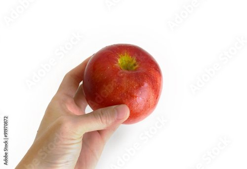 りんごを持つ大人の手