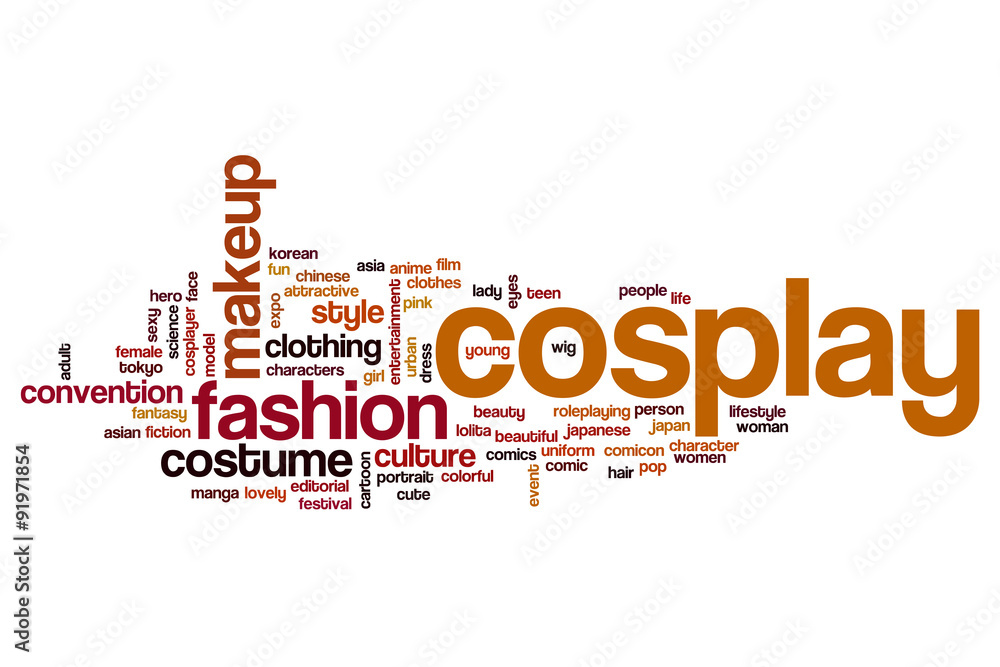 Cosplay word cloud concept