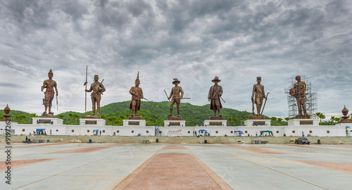 Photography Senven of great kings in Thailand were constructed at Rajabhakti park,Thailand