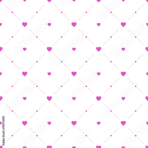Seamless geometric pattern with hearts.