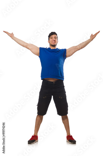 Muscular man isolated on the white