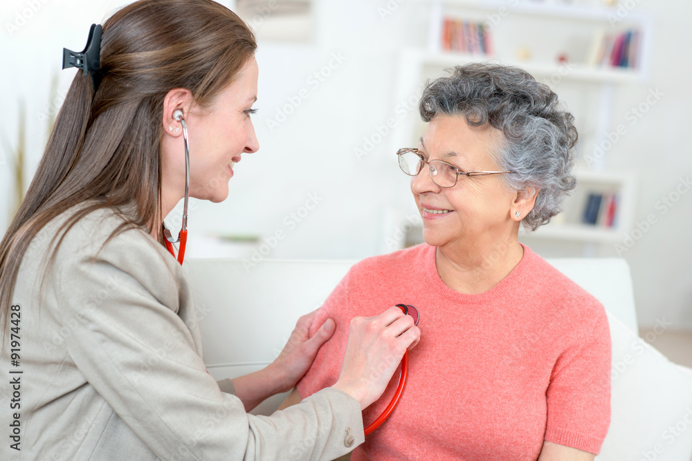 Fototapeta premium Need to check old lady's pulse