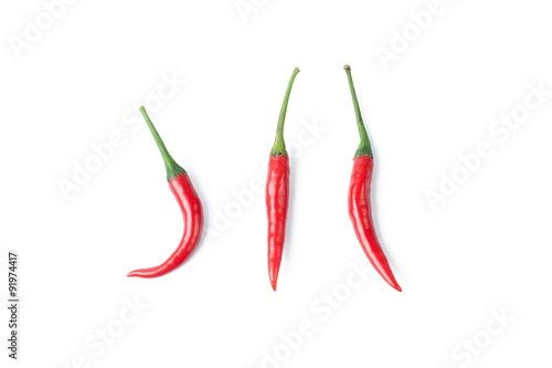 Obraz na płótnie Red hot chili pepper isolated on a white background w salonie
