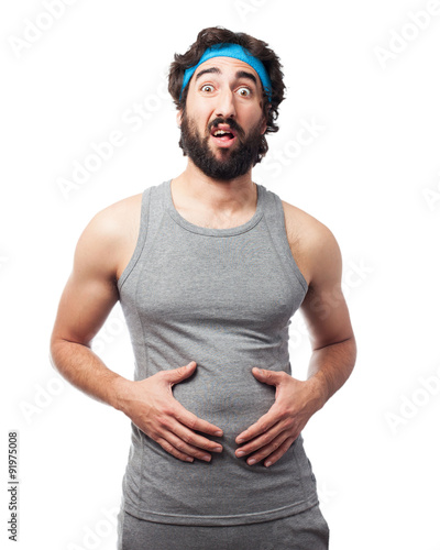 worried sport man fat