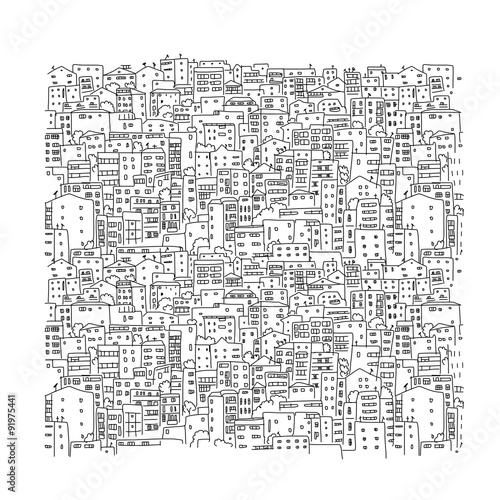 Abstract cityscape background, sketch for your design
