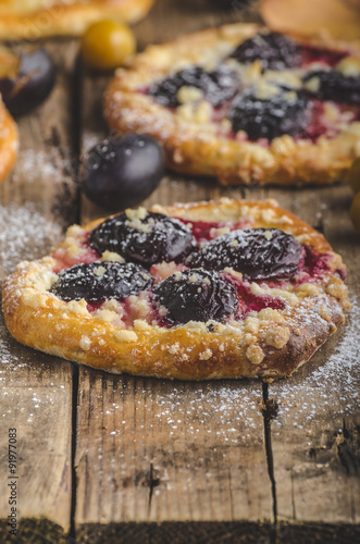 Traditional Czech cake with plums and prunes