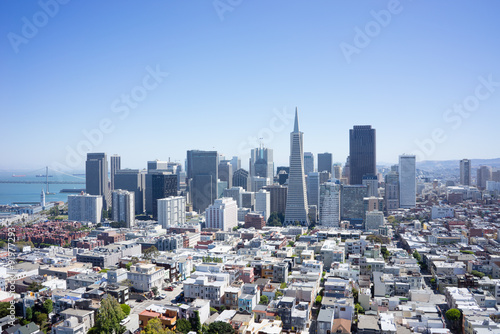 San Francisco Cityscape view from above on clear blue Summer day