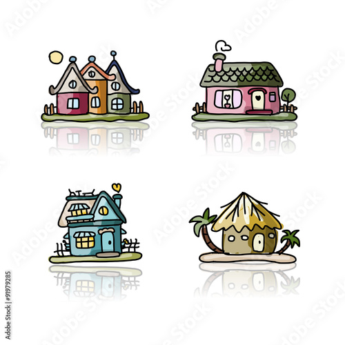 Set of houses, sketch for your design