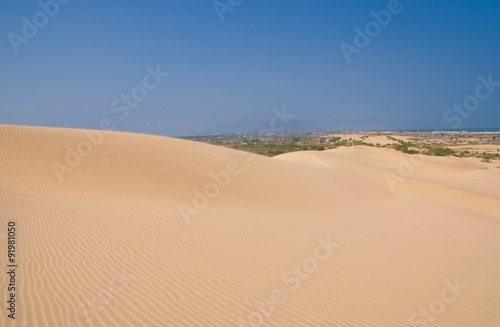 White sand dunes in Mui Ne  Phan Thiet city  Vietnam