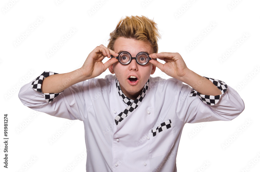Fototapeta premium Funny chef isolated on white