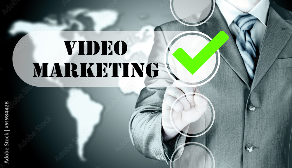 business man pressing checkbox Video Marketing business man pressing checkbox Video Marketing