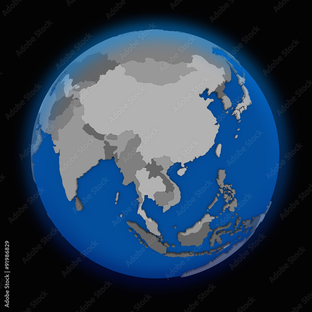 southeast Asia on political Earth