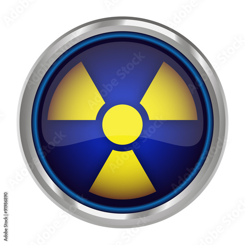 Radiation blue glossy web icon