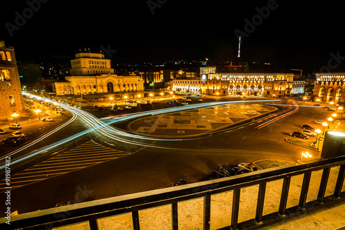 Republic square at night, Yerevan, Armenia