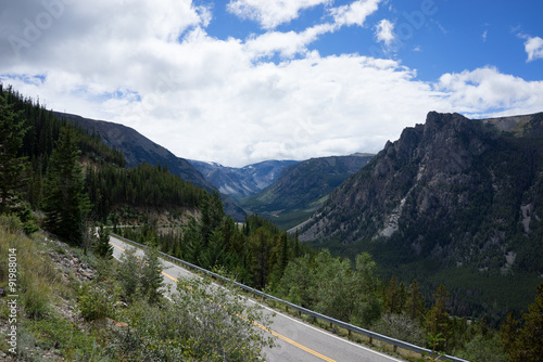 Epic view along the Beartooth highway, the most scenic highway in the USA on the way to Yellowstone National Park, Montana