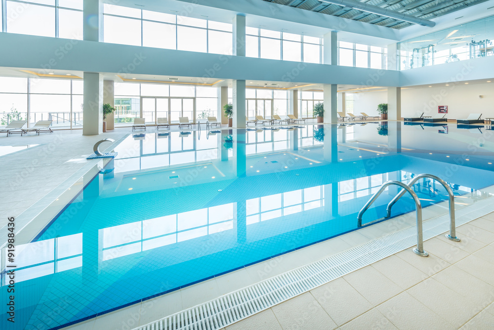Indoor swimming pool in healthy concept