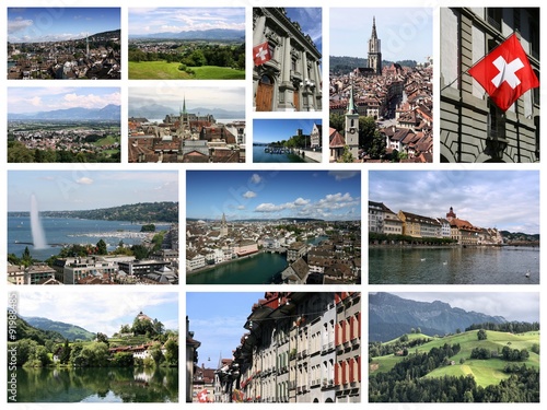 Switzerland travel collage