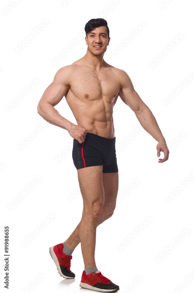 Muscular man isolated on the white background