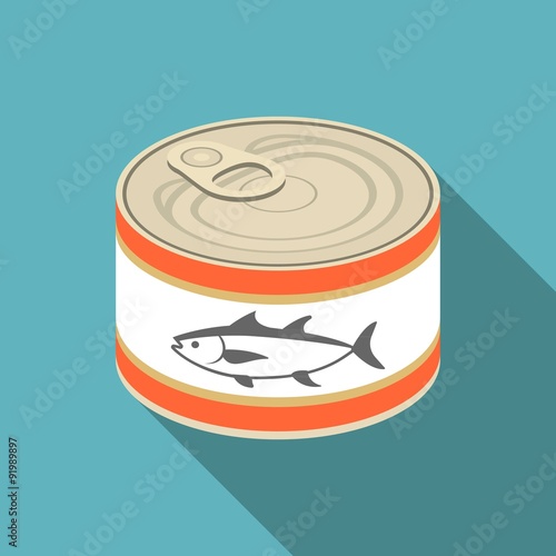 vector tuna canned,flat design