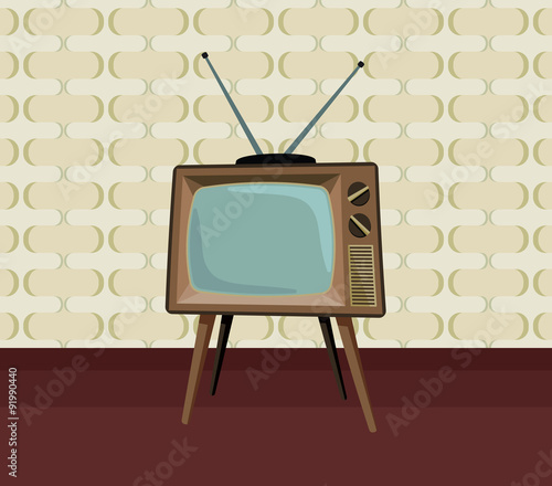Retro old television. Simple cartoon vector illustration.