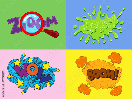 Stickers and speech bubble
