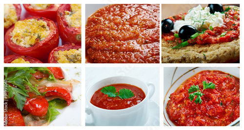 Food set of different tomato dish .