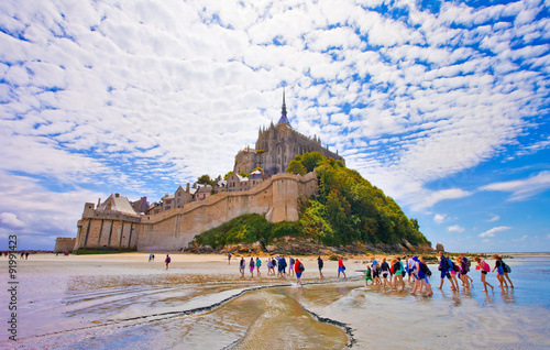 Mont saint Michel, traversée de la baie