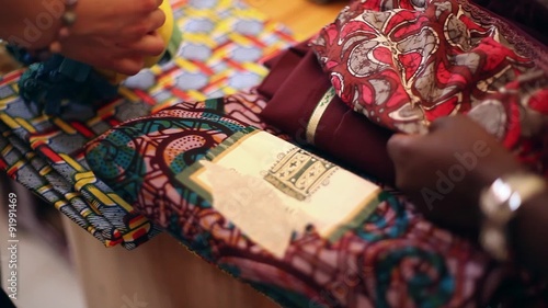 Sorting Though African Fabric for Sewing