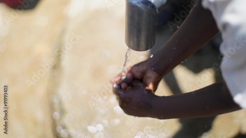 Wash Hands at Well Super Slow Motion