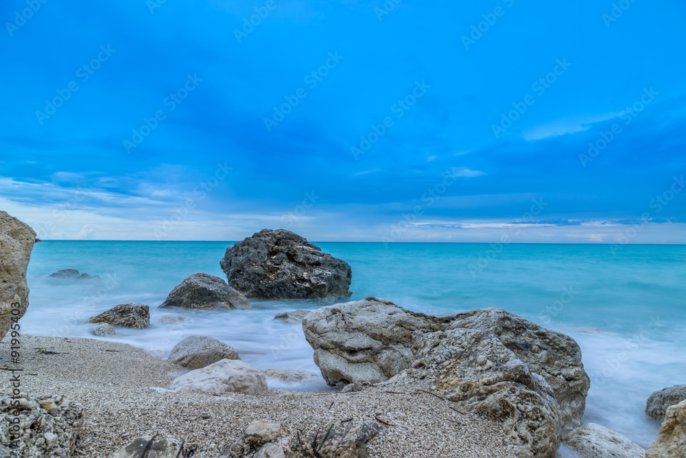 Kathisma Beach, Lefkada Island in Ionian Sea