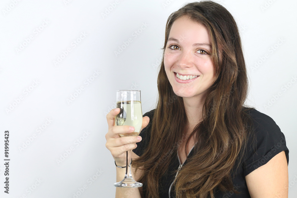 happy new year - young woman happy new year - young woman