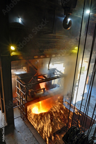 molten metal poured from ladle