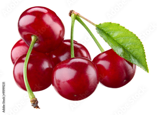 Cherry. Berries isolated on white background