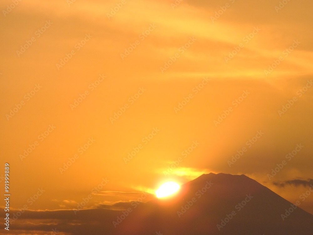 Obraz premium Mt. Fuji and the autumn sunset