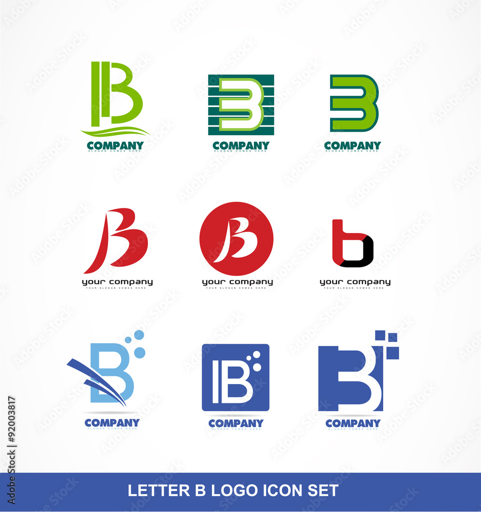 Letter B icon logo set Letter B icon logo set
