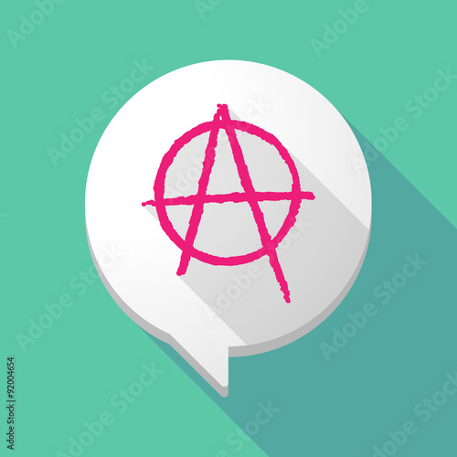 Long shadow comic balloon with an anarchy sign