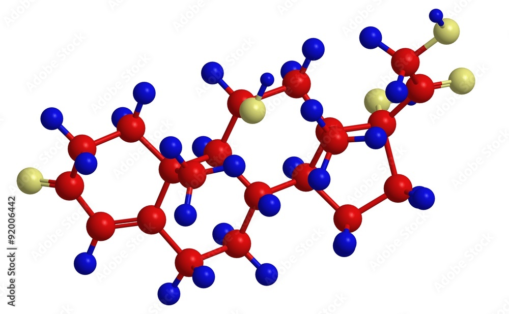 Molecular structure of hormone cortisol Molecular structure of hormone cortisol