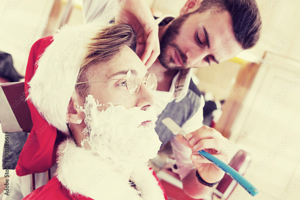 santa claus cut beard from his personal barber santa claus cut beard from his personal barber